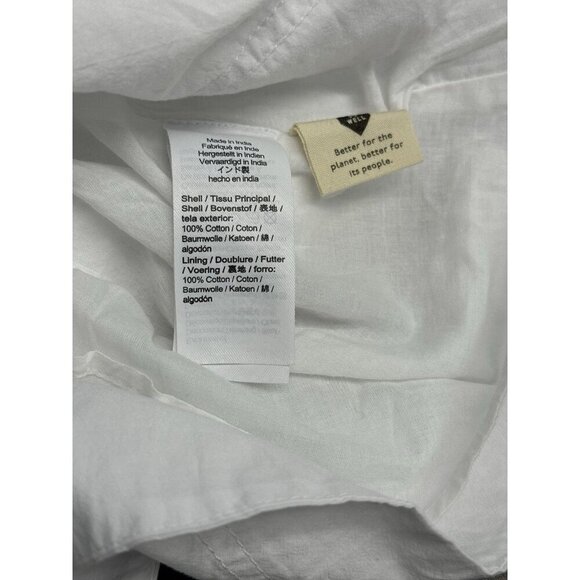 Madewell Sz 16 Dress Ruffled One-Shoulder Midi White Cotton Classic Minimalist - Picture 7 of 8